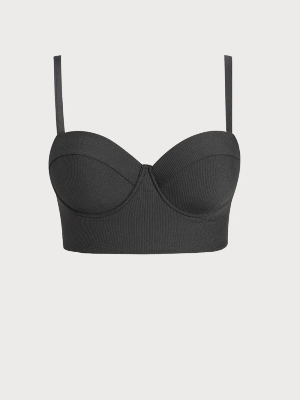 Black Underwire Strappy Plus Size Bikini Top - Picture 5 of 7